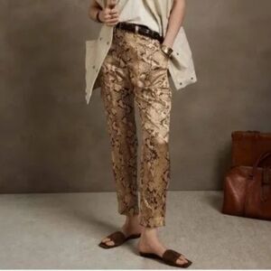 Banana Republic 100% SILK Snake print Cargo Pant- Size 2